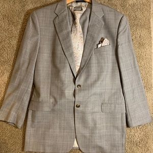 Joseph Abboud 46L Light Brown 2pc Suit 40W Pleated
